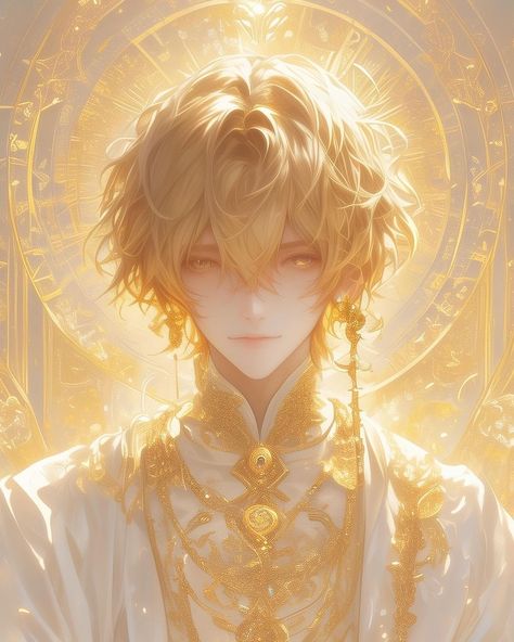 Cherub Art Aesthetic, Blond Vampire Male, Blond Guy Art, Blonde Male Art, Blond Anime Guy, White Hair Gold Eyes, Angel Anime Boy, Blonde Male Oc, Nate River