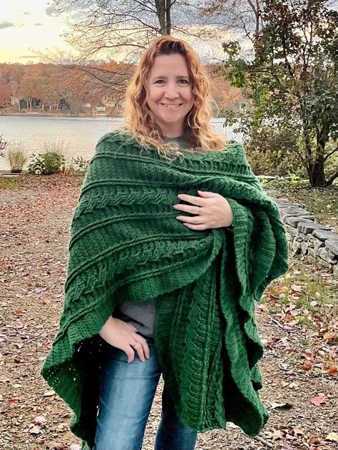 Ruana Crochet Pattern, Ruana Pattern, Irish Sweaters, Crochet Pattern Blanket, Crochet Cables, Crochet Witch, Irish Sweater, Cozy Crochet Patterns, Pattern Blanket