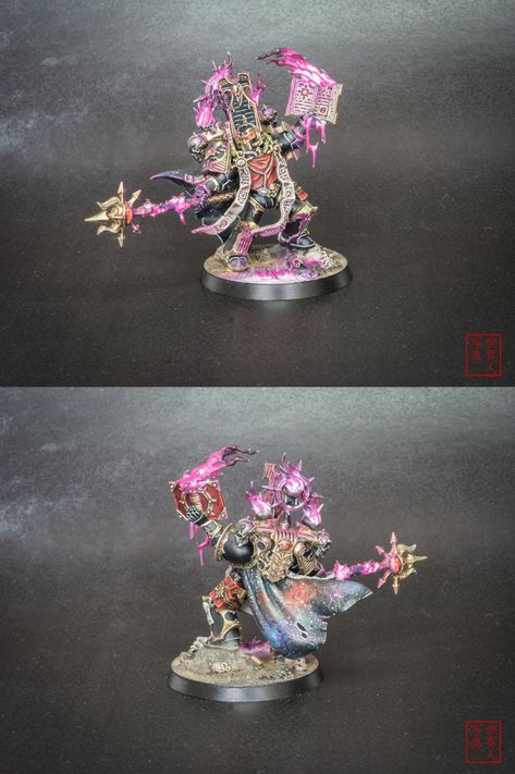 Zaraphiston - Chaos Exalted Sorcerer Chaos Sorcerer 40k, Chaos Sorcerer, Chaos 40k, Thousand Sons, Base Model, Tabletop Display, Table Top Display, Games Workshop, Miniature Painting