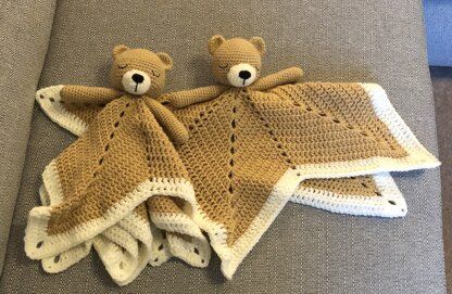 Lovey Blanket Bear Security Blanket Teddy Crochet pattern by TatieSoftToys | LoveCrafts Crochet Bear Lovey Pattern Free, Lovey Pattern Free, Crochet Bear Lovey, Teddy Crochet, Security Blanket Crochet Pattern, Blanket Bear, Bear Lovey, Lovey Pattern, Crochet Lovey