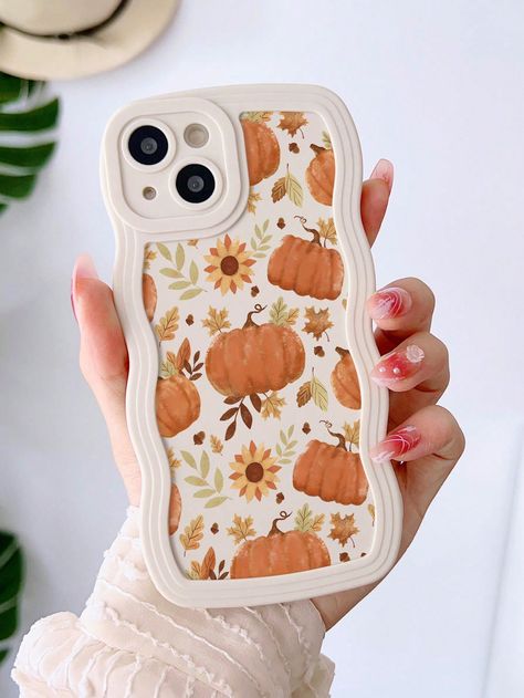 Fall 1pc Autumn Pumpkin Wavy Protective Shockproof Phone Case Compatible With IPhone 15/14/13/12/11 Multicolor    TPU Fruit&Vegetable,Plants Ordinary Mobile Phone Case   Cases, size features are:Bust: ,Length: ,Sleeve Length: Phonecase Ideas, Fall Phone Cases, Preppy Autumn, Fall Phone Case, Preppy Phone, Preppy Phone Case, Vegetable Plants, Airpods Cases, Pretty Iphone Cases