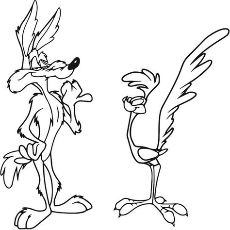 Wiley Coyote And Road Runner Tattoo, Wiley Coyote And Road Runner, Looney Toons Tattoo, Road Runner Tattoo, Looney Tunes Tattoo Ideas, Looney Tunes Tattoo, Road Runner Cartoon, Coyote Drawing, Coyote Tattoo