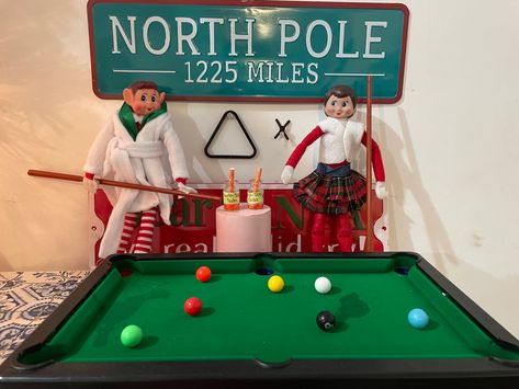 Star and Forest play pool silly elves Elf Pool Table, Forest Play, Playing Pool, Pool Hall, Pool Halls, Play Pool, Elf On A Shelf, Pool Table, North Pole