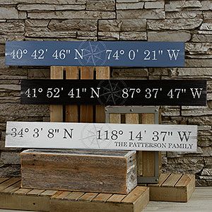 Personalized Wood Wall Art | PersonalizationMall.com Personalized Wood Signs, Latitude Longitude, Beach Signs, Decor Guide, Diy Pallet Projects, Country House Decor, New Wall, Handmade Home Decor, Diy Wood Projects