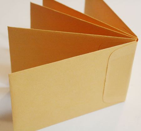 How to Make Envelope Books | Adhere the five envelopes together. You can just stack them and press ... Make A Mini Book, Mini Albümler, Mini Album Scrap, Envelope Book, Diy Photo Book, Coin Envelopes, How To Make An Envelope, Mini Album Tutorial, Mini Scrapbook