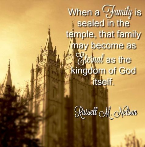 A temple marriage is the highest and most enduring type of marriage that our Creator can offer to His children. It allows families to be together forever. While salvation is an individual matter, exaltation is a family matter. When a family is sealed in the temple, that family may become as eternal as the kingdom of God itself. Celestial marriage brings greater possibilities for happiness than does any other relationship. lds.org/general-conference/2008/10/celestial-marriage Family Matter, Temple Quotes, Family History Quotes, Temple Marriage, Prophet Quotes, General Conference Quotes, Gospel Quotes, Doctrine And Covenants, Kingdom Of God