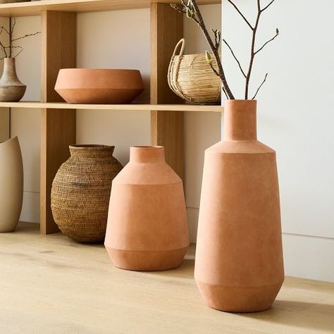 Home Accents and Accessories Sale | West Elm Terracotta Vases, Terracotta Floor, Mark And Graham, Wall Decor Pictures, Bar Glassware, Modern Vase, Floor Vase, Centerpiece Bowl, Pottery Studio