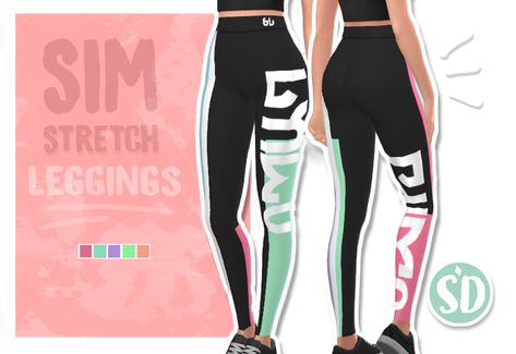 sim stretch leggings back by popular demand...leggings!!! super sleek and sporty, but can also be worn to feel good when eating chocolate and ice-cream. I hope you guys are all good, and I hope you... Black Sims, Sims Lookbook, Womens Printed Leggings, Eating Chocolate, Cc Clothes, Cheap Leggings, Sims 4 Mm Cc, Sims 4 Mm, Sims Four