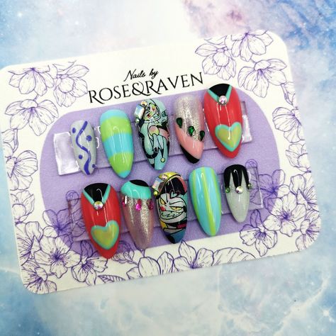 Press on Nail Set Helluva Boss Fizzarolli Inspired - Etsy Helluva Boss Nails, Helluva Boss Fizzarolli, Boss Nails, Acrylic Press On Nails, Inspired Nails, Helluva Boss, Press On Nails, You Nailed It, Nail Designs