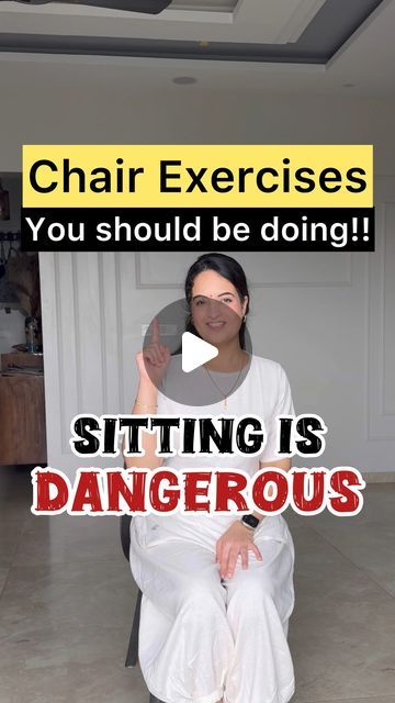 Aakansha Gava on Instagram: "If you sit for more than 4 hours/day, type‘Yes’ below! I sit for almost 8 hours a day and keep practicing these whenever I take a break. 

These brief exercises can help combat the effects of prolonged sitting. All you need is a 10 minute break and a chair for these exercises! Remember to save these important exercises and share with your loved ones and motivate them to do them. 

Follow @YogJourney for more. 

Sitting for prolonged periods can lead to several health risks, both physical and mental. Here are some of the dangers associated with sitting too much:

Increased Risk of Cardiovascular Disease: Prolonged sitting can reduce blood circulation, leading to higher blood pressure and cholesterol levels. This may increase the risk of heart disease.

Obesity a Exercises For Sitting All Day, Exercise While Sitting, Morning Exercises, Obese Workout, Seated Exercises, Yoga Workout Clothes, Exercise Ideas, Chair Exercises, Effective Workout Routines