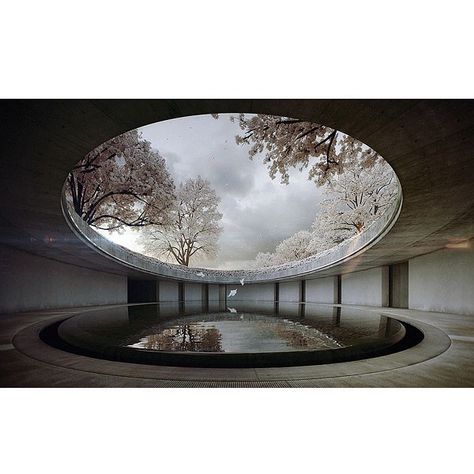 Naoshima Contemporary Art Museum by architect Tadao Ando,  here photographed during a Japanese winter. A real life Christmas snow globe. Earth Room, Koshino House, Chichu Art Museum, Critical Regionalism, Naoshima Island, Art Island, Tadao Ando, Alvar Aalto, Futuristic Architecture