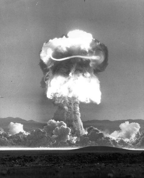 MILITARY▶ http://Pinterest.com/RamiroMacias/Military The Nuclear Age, Nevada Desert, Nuclear Test, Rare Historical Photos, Destroyer Of Worlds, Historical Photos, Atom, The Sky, Pixel Art