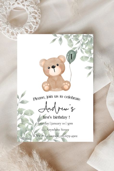 first birthday bear themed invitation, etsy

 minimalist and boho style 

you can find it on my etsy shop ♡ Birthday Bear, Cute Birthday, First Birthday, Find It, Boho Style, Birthday Invitations, First Birthdays, Boho Fashion, Etsy Shop