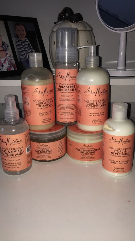 Curl Products Aesthetic, Shea Moisture Aesthetic, Curly Hair Care Products Aesthetic, Curly Hair Products Aesthetic, Curly Haircare Aesthetic, Shea Moisture Products Curls Routine, Coily Hair Products, Healthy Black Hair, Natural Hair Care Routine