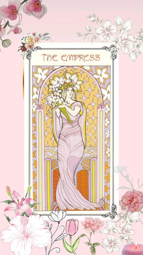 The Empress Tarot, Empress Tarot, French Wall Art, The Empress, Laptop Wallpaper, Flower Illustration, Ipad Wallpaper, Beautiful Wallpapers, Vision Board