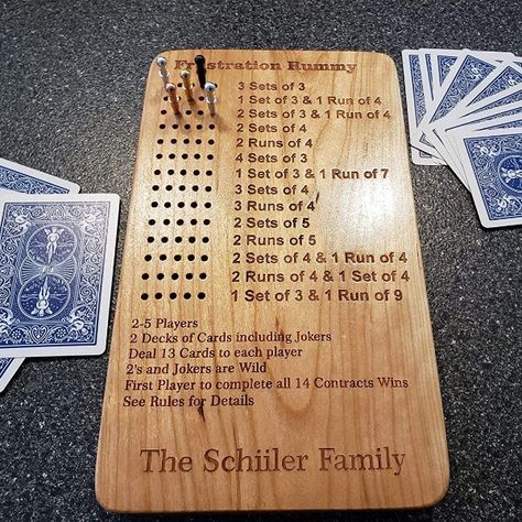 Personalized Frustration Rummy Game Board #ad Frustration Rummy, Game Of Thrones Westeros, Rummy Card Game, Rummy Game, Fun Card Games, Wood Games, Cribbage Board, Joker Is, Hockey Games