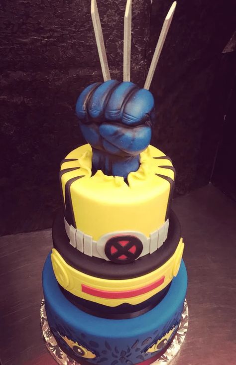 X-Men Cake Design Images (X-Men Birthday Cake Ideas) X Men Birthday Party Ideas, Wolverine Cake Ideas, Wolverine Cake, Guy Cakes, Men Cakes, Cake Design Images, Marvel Cake, Anime Cake, Baker Cake