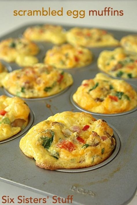 Scrambled Egg Breakfast, Egg Breakfast Muffins, Scrambled Egg Muffins, Breakfast Eggs Scrambled, Egg Muffins Breakfast, Low Carb Muffins, Vegan Muffins, Scrambled Egg, Egg Muffins