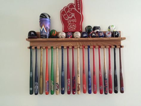 Mini Bat Display, Mini Baseball Bat Display, Baseball Memorabilia Display, Baseball Bat Decor, Brothers Bedroom, Baseball Bat Holder, Baseball Bat Rack, Baseball Bat Display, Sports Display