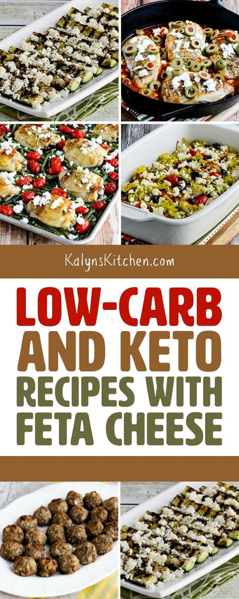 Feta Cheese is a food I've been passionately in love with for a long time, and here are my favorite Low-Carb and Keto Recipes with Feta Cheese! [found on kalynskitchen.com] #RecipesWithFeta #LowCarbRecipesWithFeta #KetoRecipesWithFeta Keto Recipes With Feta Cheese, Crumble Feta Cheese Recipes, Pan Fried Feta Cheese, Keto Feta Cheese Recipes, Healthy Recipes With Feta Cheese, Keto Feta Recipes, Healthy Feta Recipes, Recipes With Feta Cheese Easy Dinners, Dinner Recipes With Feta Cheese