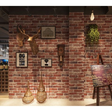 Flat Faux Brick Stone Wallpaper Roll 3D Effect Blocks Vintage Home Decoration Multi Countryside Red - Walmart.com - Walmart.com Nude Bedroom, Grey And Red Living Room, Sunroom Bedroom, Red Brick Wallpaper, Attic Storage Solutions, Front Entrance Decor, Brick Accent Walls, Youth Rooms, Shiplap Ceiling