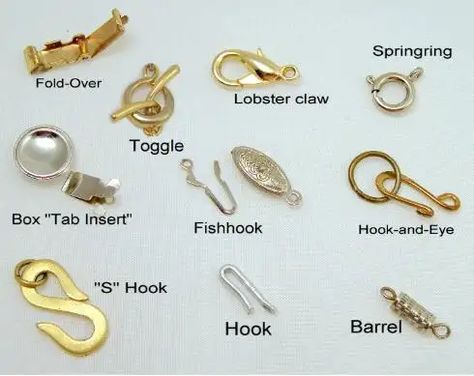 Exploring The Variety Of Clasps Used In Handcrafted Jewelry - HubPages Old Money Jewelry, Money Jewelry, Make A Necklace, Box For Jewelry, Jewelry Knowledge, Antique Costume Jewelry, Vintage Jewelry Antique, Necklace Clasp, Jewelry Education