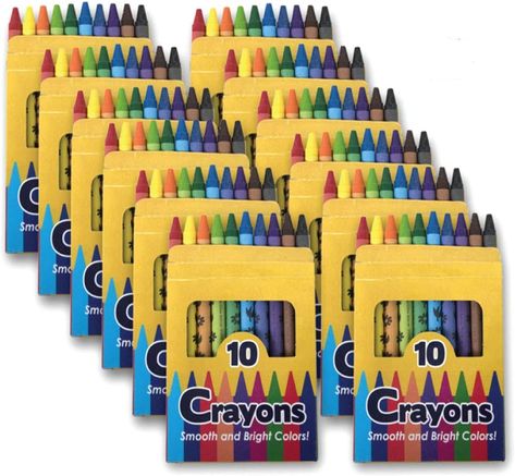 12 Pack Crayons - Wholesale Bright Wax Coloring Crayons in Bulk, 10 Per Box, 12 Box Bundle Art Set Construction Paper Art, Chugga Chugga Two Two, Two Two, Pastel Crayons, Kids School Supplies, Crayon Set, Wax Crayons, Kids Watercolor, Crayola Crayons