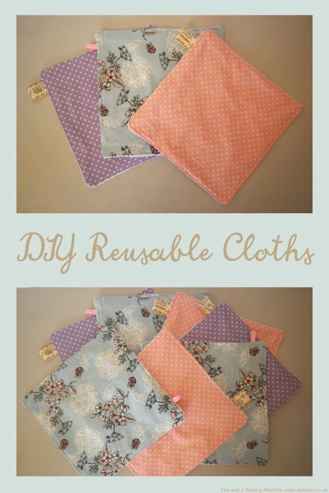 DIY Reusable Cloths - Diy Womens Clothes, Sustainable Diy, Reusable Products, Diy Project Ideas, Diy Dish, Diy Sewing Gifts, Womens Sewing Patterns, Easy Sewing Patterns, How To Make Diy