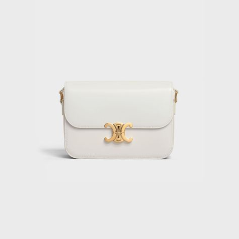 Celine White Bag, Tas Celine, Celine Triomphe Shoulder Bag, Triomphe Shoulder Bag, Triomphe Bag, Celine Shoulder Bag, Celine Triomphe, Ladies Bags, Short Denim