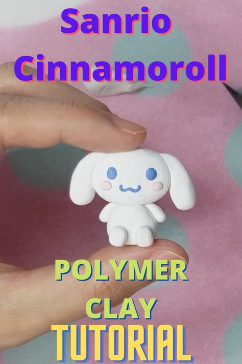 How To Make Cinnamoroll, Cinnamoroll Polymer Clay, Cinnamon Roll Clay Sanrio, Fluffy Clay Ideas, Clay Charms Sanrio, Polymer Clay Sanrio, Sanrio Clay Ideas, Cinnamoroll Clay, Sanrio Clay