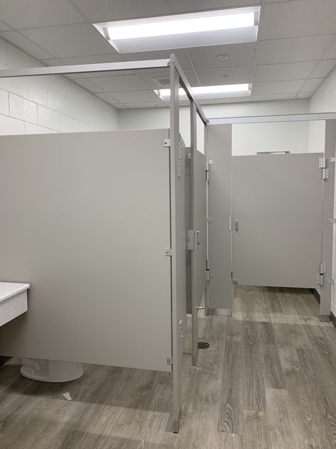 Bathroom partitions Pool Clubhouse, Ladies Restroom, Bathroom Stalls, Bathroom Stall, Bathroom Partitions, Bar Ideas, Club House, Bathroom Ideas, Bathrooms