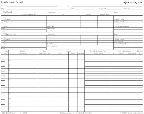 Teach Me Genealogy: Free Family Group Record - From Ancestry.com Genealogy Worksheets, Records Organization, Ancestry Printables, Genealogy Printables, Genealogy Ireland, Genealogy Templates, Genealogy Quotes, Genealogy Humor, Free Genealogy Sites