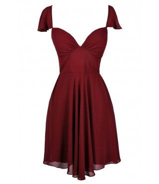 Beautiful <3 Maroon Dress Short, Maroon Cocktail, Burgundy Party Dress, Burgundy Party, Burgundy Cocktail Dress, Cute Red Dresses, Hostess Dresses, Midi Bridesmaid Dress, Dress Maroon