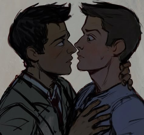 Destiel Fanart, Supernatural Comic, Supernatural Fan Art, Supernatural Art, John Winchester, Dean And Castiel, Supernatural Destiel, Supernatural Fans, Supernatural Cast