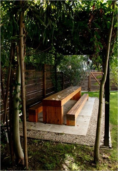 Picnic table Picnic Tables, Ideas Backyard, Dream Backyard, Outdoor Rooms, Outdoor Projects, Outdoor Design, Lush Green, Dream Garden, Picnic Table