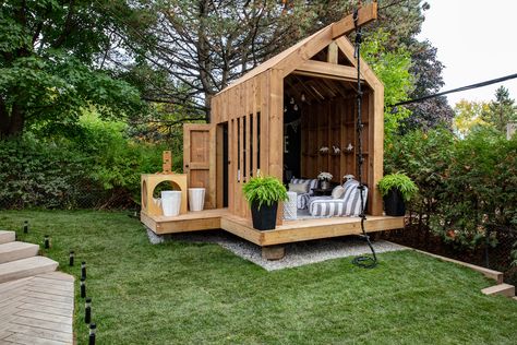 The Coolest Clubhouse Diy Clubhouse, Backyard Builds, Backyard Tent, Cement Walls, Backyard Buildings, Backyard Studio, Playhouse Outdoor, Comfy Seating, Backyard Inspiration