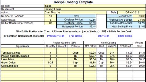 Excel Recipe Costing Template example Food Truck Business, Food Cost, Clam Recipes, Recipe Template, Catering Business, Restaurant Management, Catering Menu, Catering Food, Cake Business