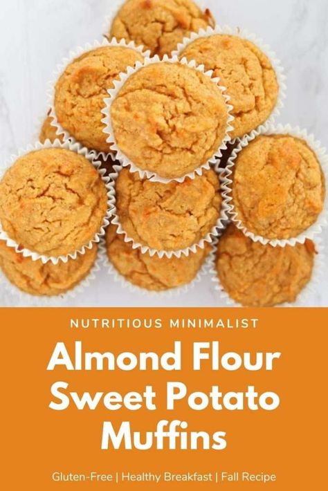 Almond Flour Muffins, Potato Muffins, Sweet Potato Muffins, Almond Flour Recipes, Gluten Free Muffins, Flour Recipes, Healthy Muffins, Gluten Free Breakfasts, Paleo Dessert