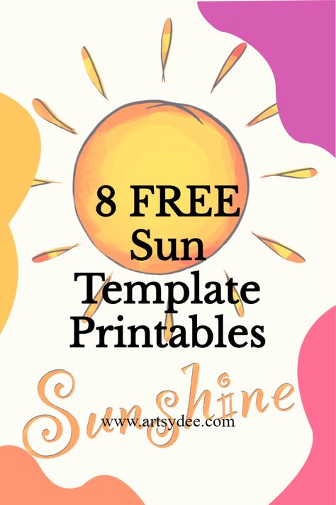 Free Sunshine Printable, Sunshine Template Free Printable, Sun Template Free Printable, Sun Outline, Printable Sun, Sun Template, Sunshine Printable, Sun Crafts, Craft Printables