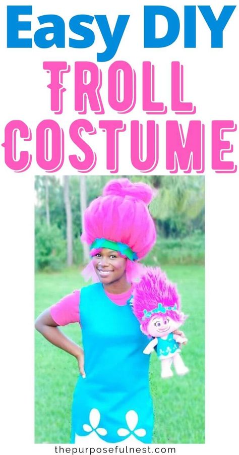 Want to learn how to make a troll costume? Make this Princess Poppy Troll Costume. It's the perfect DIY Halloween Costume Princess Poppy Costume Diy, Diy Tutu Adult, Poppy Costume Diy, Troll Costume Diy, Princess Poppy Costume, Poppy Halloween Costume, Trolls Costume, Troll Halloween Costume, Poppy Costume