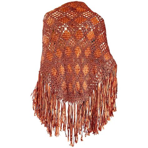 Terra Cotta / Tan Brown Hand Crochet Rayon Vintage Fringe Piano Shawl, 1970s 70s Bride, Bride Kimono, Piano Shawl, Color Terracota, Shabby Chic Clothes, Vintage Fringe, Fringe Shawl, Brown Hand, Vintage Scarf