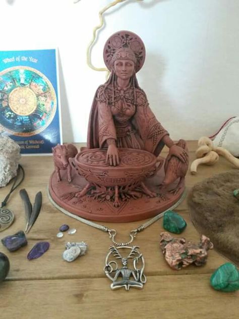 Ceridwen Ceridwen Altar, Spiritual Room, Celtic Pagan, Wall Plaques, Buddha Statue, Witch, Spirituality, Statue, Wall