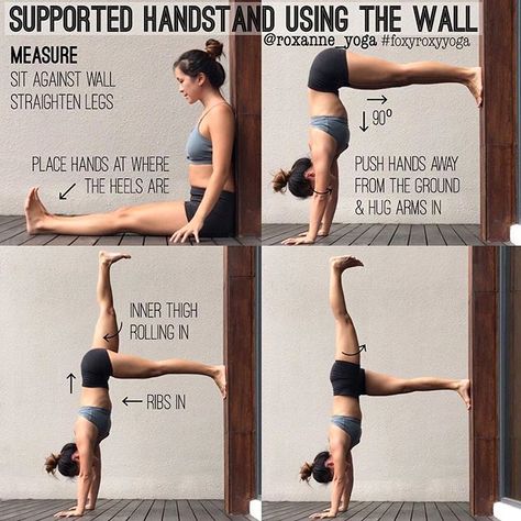 Kicking up the wall to get into handstand might not be accessible to everyone. I remember struggling to kick the legs up when I started learning to handstand and it was just impossible. This method of getting up into handstand against the wall has worked for me, helping me overcome fear and build strength overtime. It helps me focus on engaging my core a lot more. So if you're struggling with your handstands, try this method and see if it works. When you're upside down, try holding 5 breaths ... Hata Yoga, Hard Yoga, Yoga Handstand, Body Transformations, Yoga Beginners, Yoga Posen, Iyengar Yoga, Easy Yoga Workouts, Ashtanga Yoga