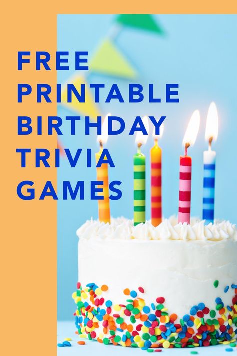 11 Free Printable Birthday Trivia Games - Fun Party Pop Birthday Games For Adults Free Printable, Birthday Trivia Games Free Printable, Free Trivia Games, Diy 60th Birthday, Birthday Questions, Birthday Trivia, Fun Easter Games, Restaurants For Birthdays, Birthday Quiz