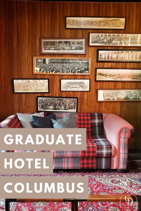 Discover the Graduate Hotel in Columbus, a unique blend of mid-century design and collegiate nostalgia. Immerse yourself in vintage-inspired interiors, where bold colors pay homage to Ohio’s rich university culture. Perfect for travelers seeking a stylish and academic vibe! Toddler Car Activities, The Graduate Hotel, Weekend Trip Packing List, Weekend Trip Packing, Graduate Hotel, Road Trip Printables, Shade Sail Installation, Affordable Family Vacations, Travel Printables