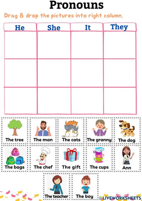 Subject Pronouns Worksheet Grade 1, Personal Pronouns Activities, Subject Pronouns Worksheet, Teaching Pronouns, Pronouns Exercises, English Pronouns, Personal Pronouns Worksheets, Pronoun Activities, Subject Pronouns