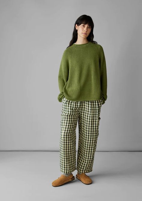 Gingham Trousers, Gingham Linen, Gingham Pants, Simple Clothing, Black Jeans Outfit, Fine Linen, Pocket Pants, Cotton Sweater, For The Home