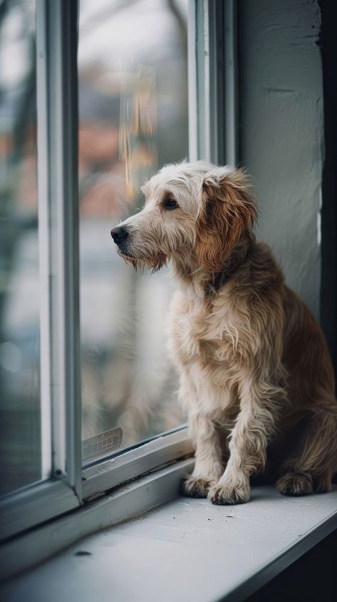 Dog sitting waiting at home windowsill mammal animal. | premium image by rawpixel.com / nattha Dog Waiting For Owner, Dog Wallpaper Iphone, Dog Window, Dog Waiting, Dhoni Wallpapers, Dog Home, Pet Ideas, Dog Wallpaper, Animal Cute