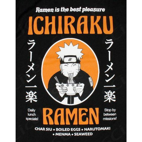 Naruto Shippuden is one of the most beloved manga series of all time. It turned from written Manga into an extremely popular anime cartoon. Channel the heart of a ninja with this Naruto short-sleeve t-shirt. This black tee features a front graphic print design of Ichiraku's Ramen Shop with the text " Ramen Is The Best Pleasure". Your clothing collection isn't complete until it has this Naruto short-sleeve t-shirt. Made from 100% Cotton and a tagless collar for all-day comfort. ... daha fazla Naruto Graphic Design, Ramen Graphic, Anime Tshirts, Ichiraku Ramen, Modern Market, Ramen Shop, Naruto Stuff, Anime Tshirt, Anime Cartoon