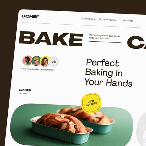 #ui #ux #bake #webdesign #design #website #modernwebdesign #userexperience #halolab Baking Website, Food Delivery Website, Food Website Design, Cafe Website, Stadium Design, Modern Web Design, Web Design Studio, Swiss Design, Webpage Design